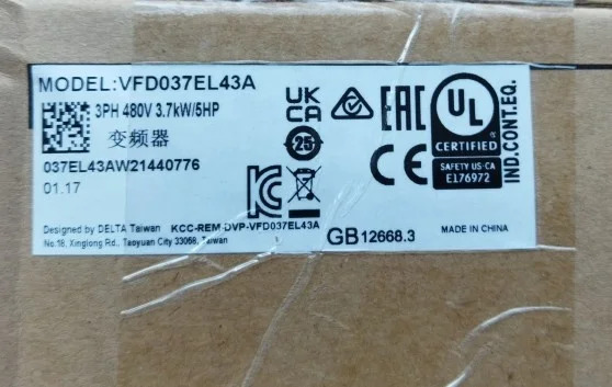 델타 인버터 E 시리즈 VFD037EL43A VFD037E43A 신