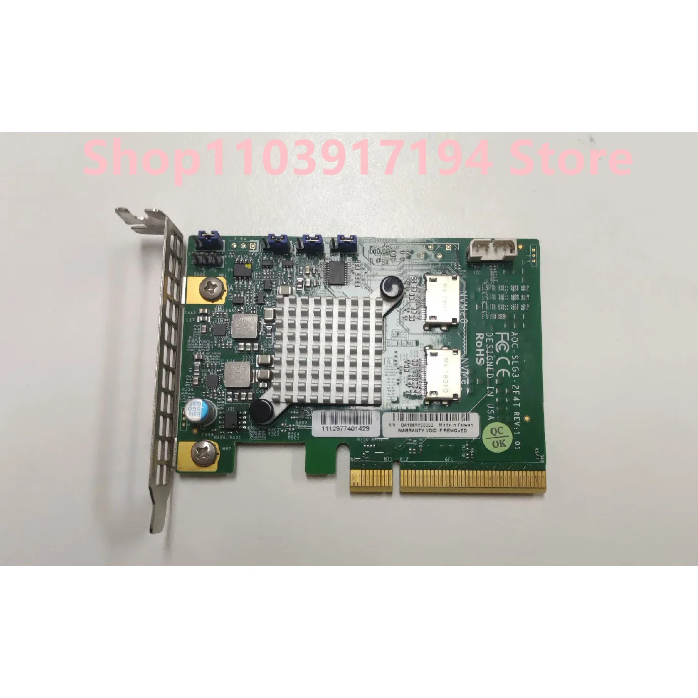 슈퍼 AOC-SLG3-2E4T PCIE NVMe u.2 어댑터 카드 OCuLink SFF-8611 확장