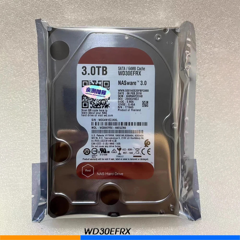 WD 3TB SATA 3.5인치 5400RPM 64MB 기계식 하드 NAS 레드 WD30EFRX