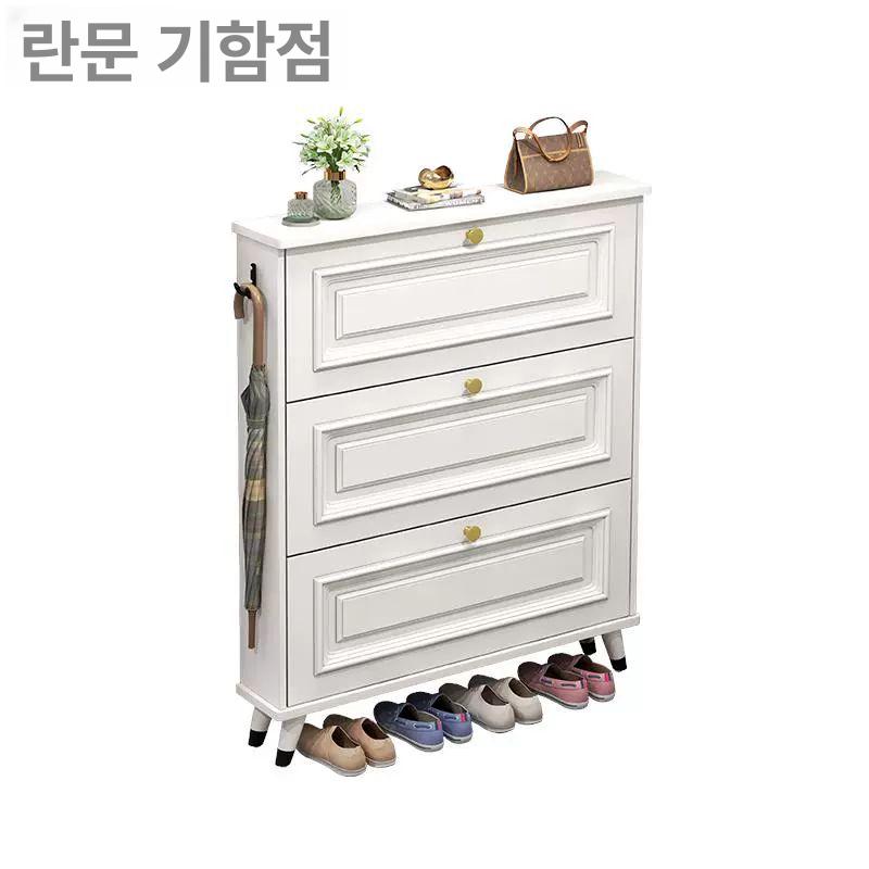소형 현관수납장 좁은공간 슬림신발장 초슬림 선반 캐비닛 모던 초박형 다층 - 상세 이미지 5