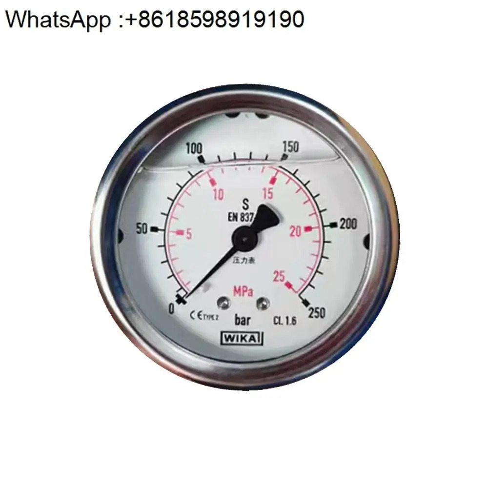 독일 WIKA 압력 게이지 EN837-1 충격 방지 스테인레스 스틸 진공 축