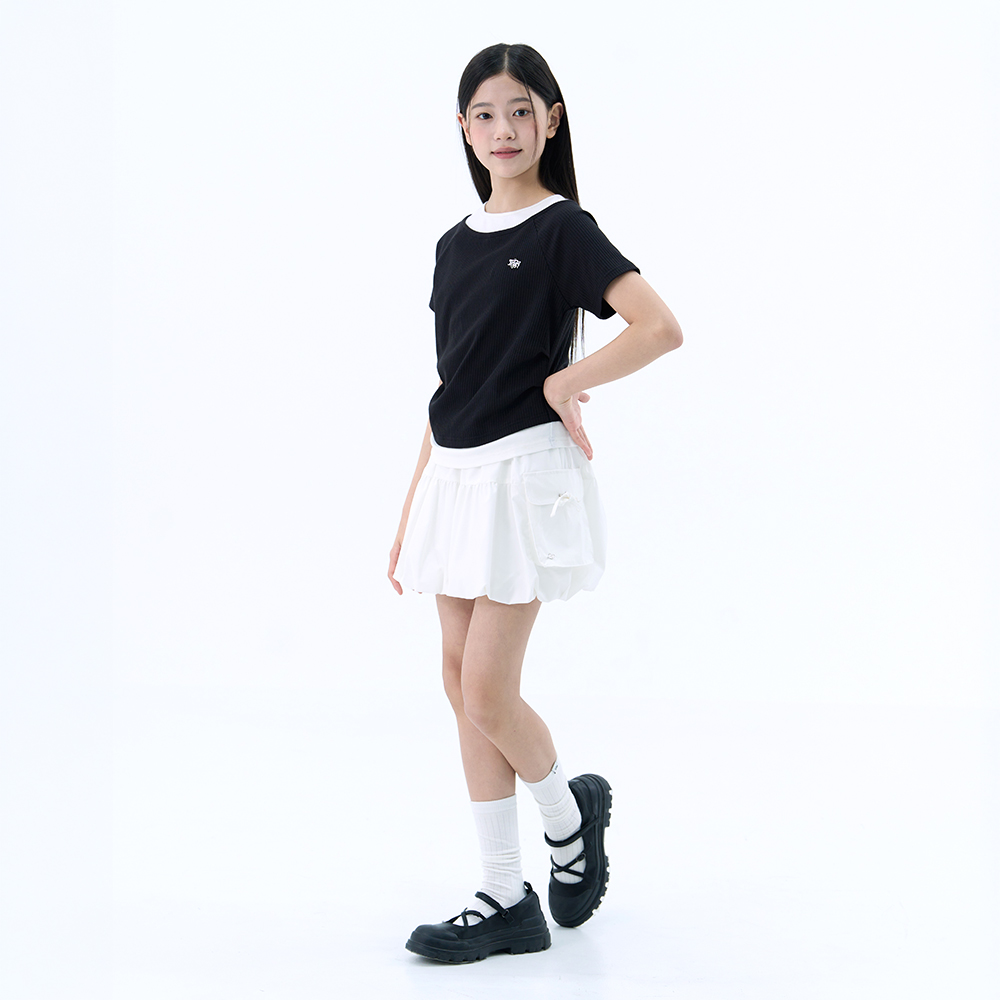 더데이걸 힙해 레이어드 반팔 티셔츠 TGRA26310 - 상세 이미지 5