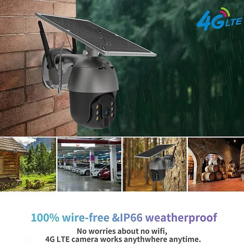 Xcreation 무선 태양 전지 카메라 야외 보안 감시 4G 와이파이 2K 4MP HD IP65 방수