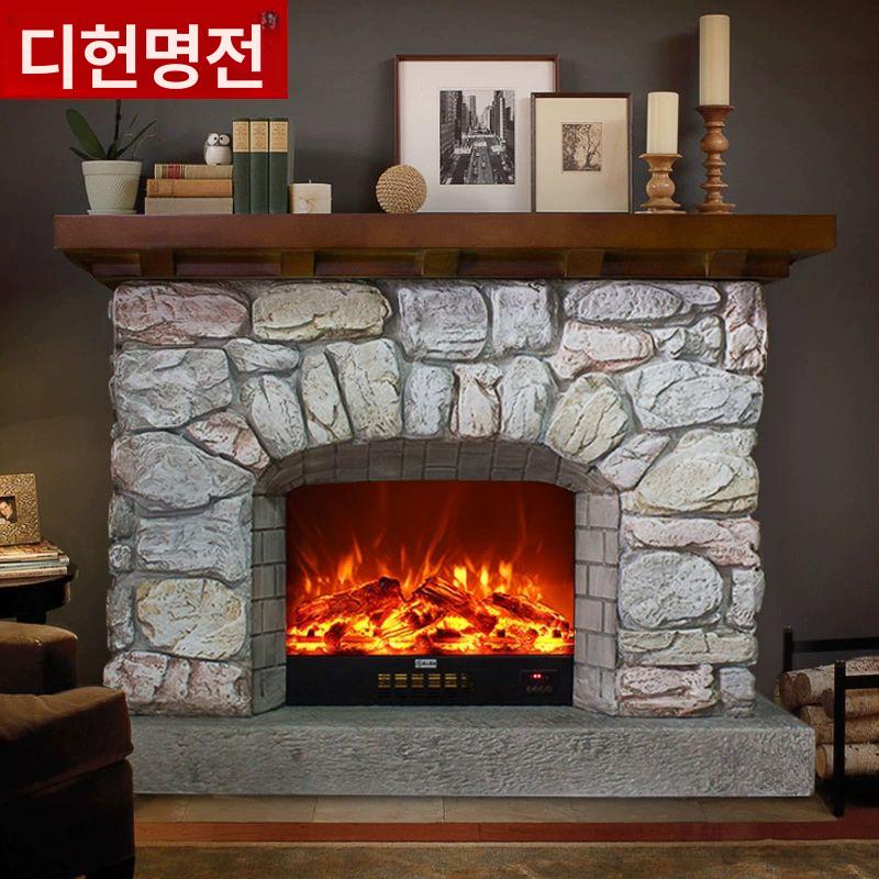 북유럽 벽난로 모형 빈티지 조명 엔틱 전시대 장식품 카페 감성 장식용 무드등 오브제 - 상세 이미지 4