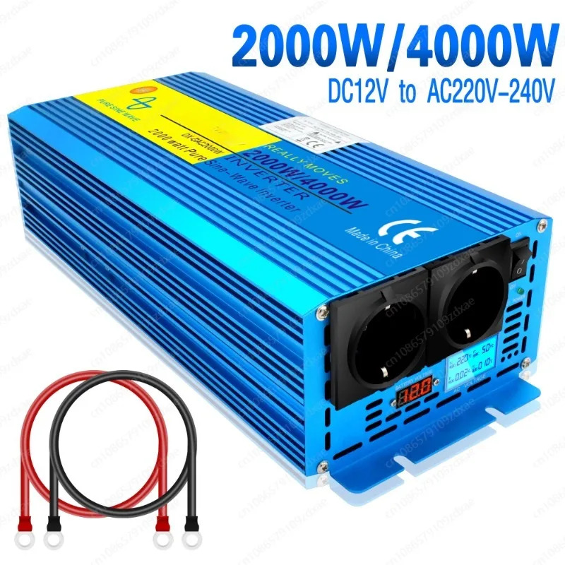 LED 디스플레이 인버터 순수 사인파 변압기 전압 변환기 12 220 전력 자동 DC 12V-AC 220V 2000W 3000W 4000W