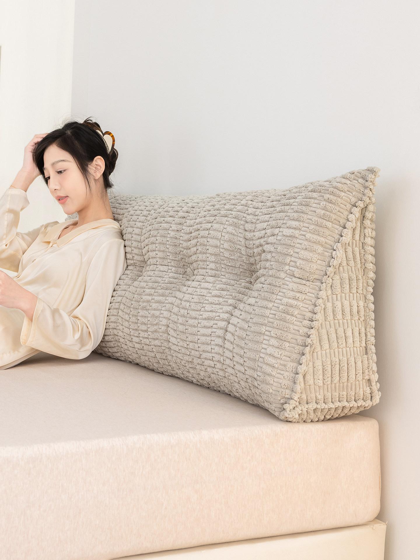 허리쿠션 삼각등받이쿠션 등쿠션 보조 침대등받이쿠션 허리보호 침대헤드 - 상품 이미지
