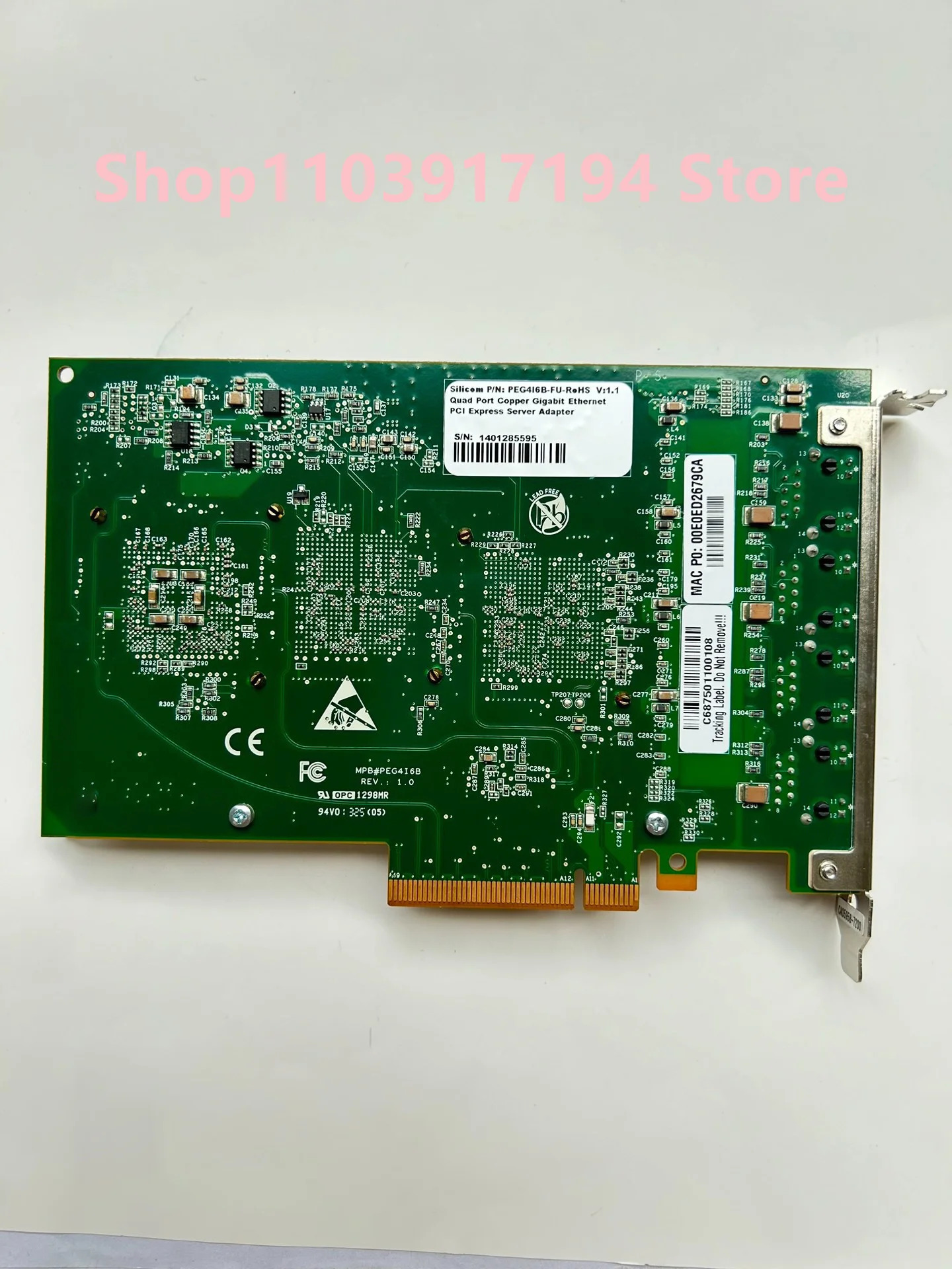 실리콘 82576 기가비트 네트워크 카드 PEG416B-FU-RoHs 4 포트