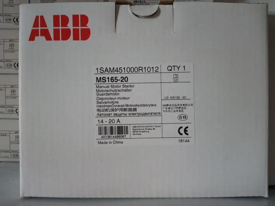 모터 보호 회로차단기 MS165-20 ABB MS165 시리즈 신