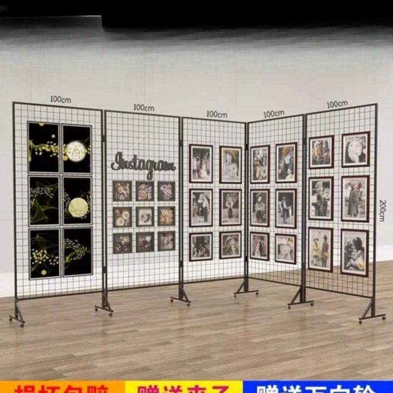 메쉬 철망 이동식 진열대 매장 소품 전시 걸이 판매대 파티션 - 상세 이미지 2