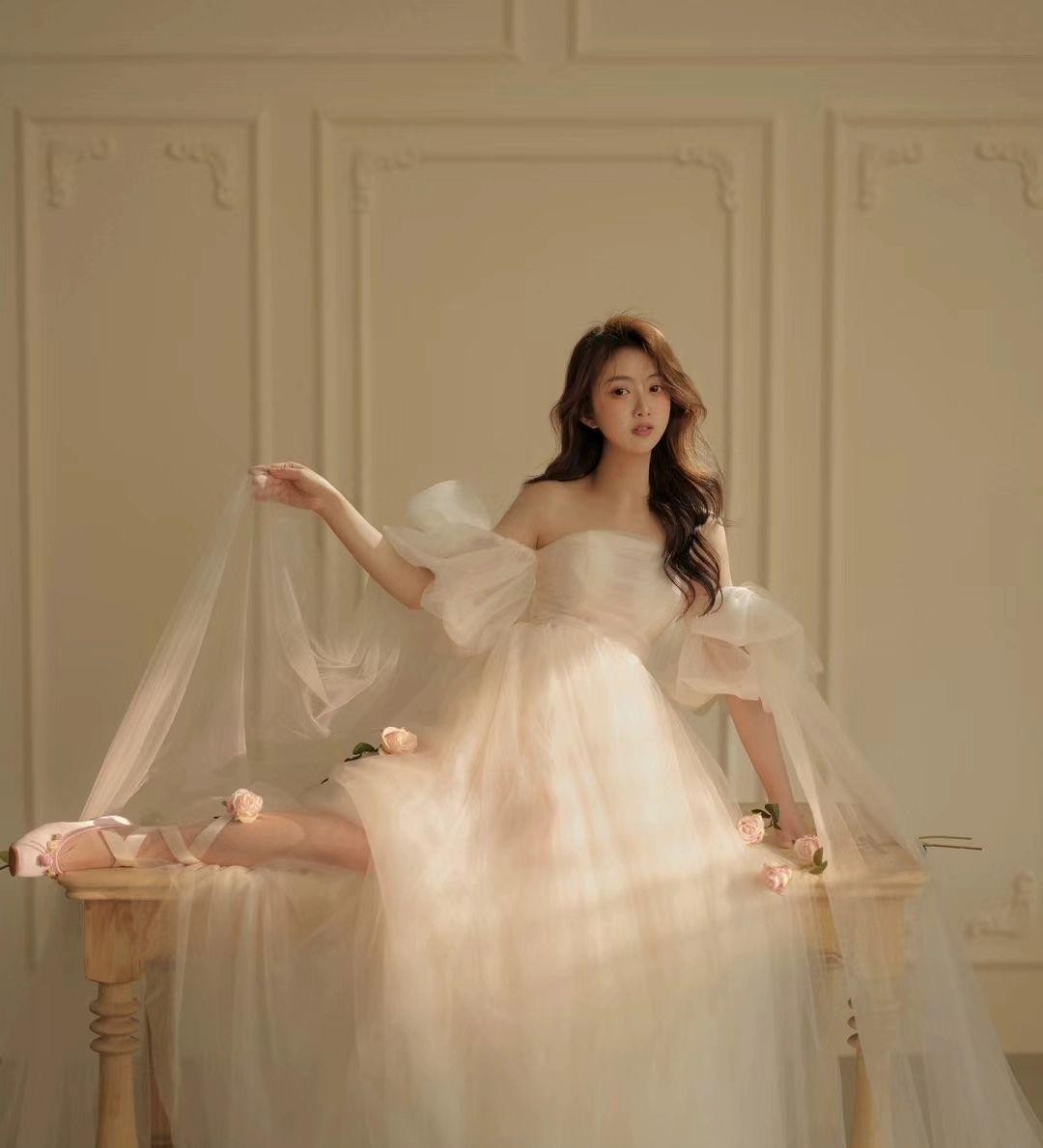 임부복 만삭촬영원피스 셀프웨딩 우아한 파티 프리사이즈 결혼식 만삭촬영드레스 여성 - 상세 이미지 2