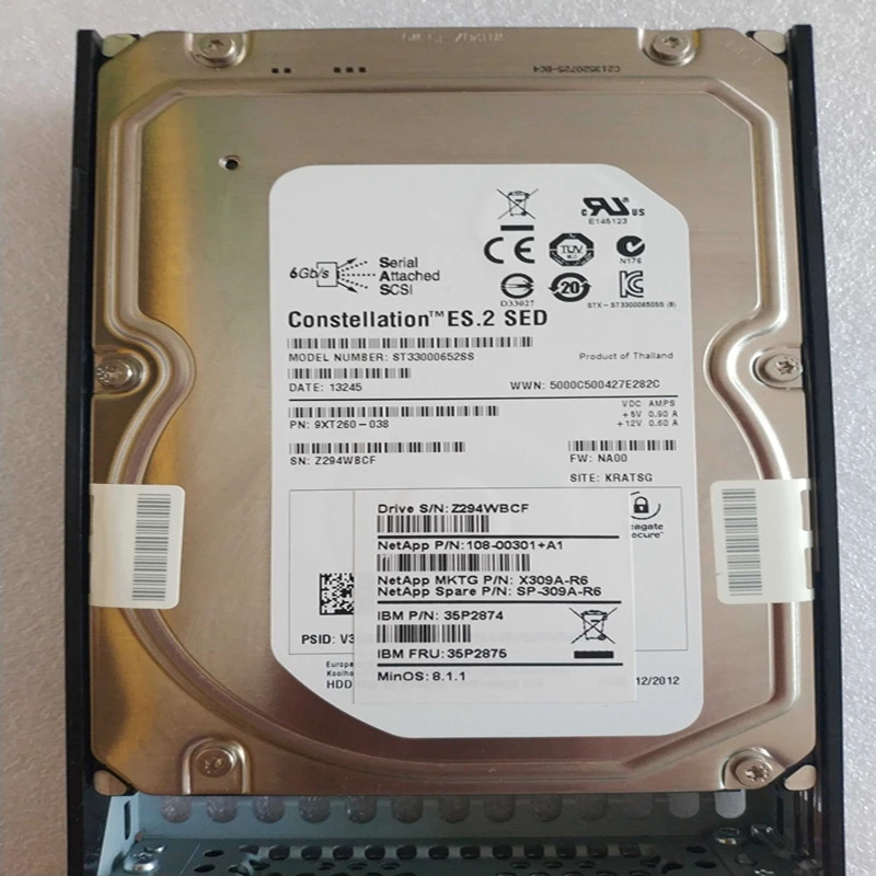 X309A-R6 SP-X309A-R6 내장 HDD NetApp 3TB 3.5 인치 SAS 64MB 7.2K 거신
