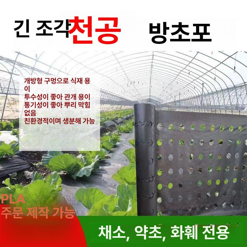 이중구멍 제초매트 멀칭 유공 방초천 밭 채소 모종용 농업용부직포 뿌리 잡초방지 - 상세 이미지 4