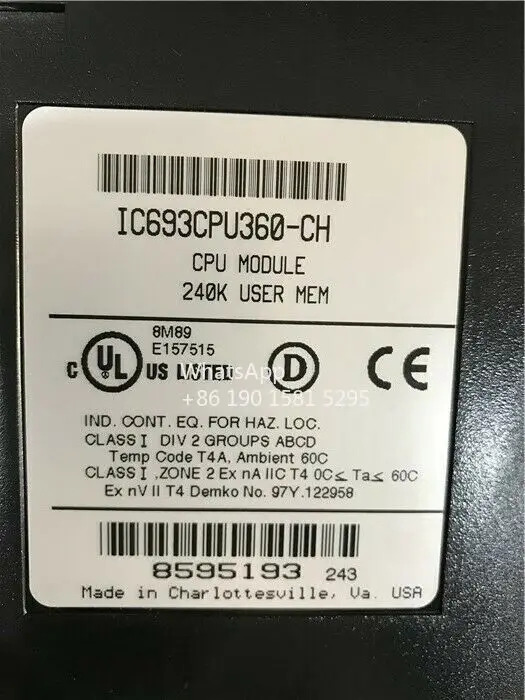 GE Fanuc CPU 모듈리퍼되는 IC693CPU360-CH