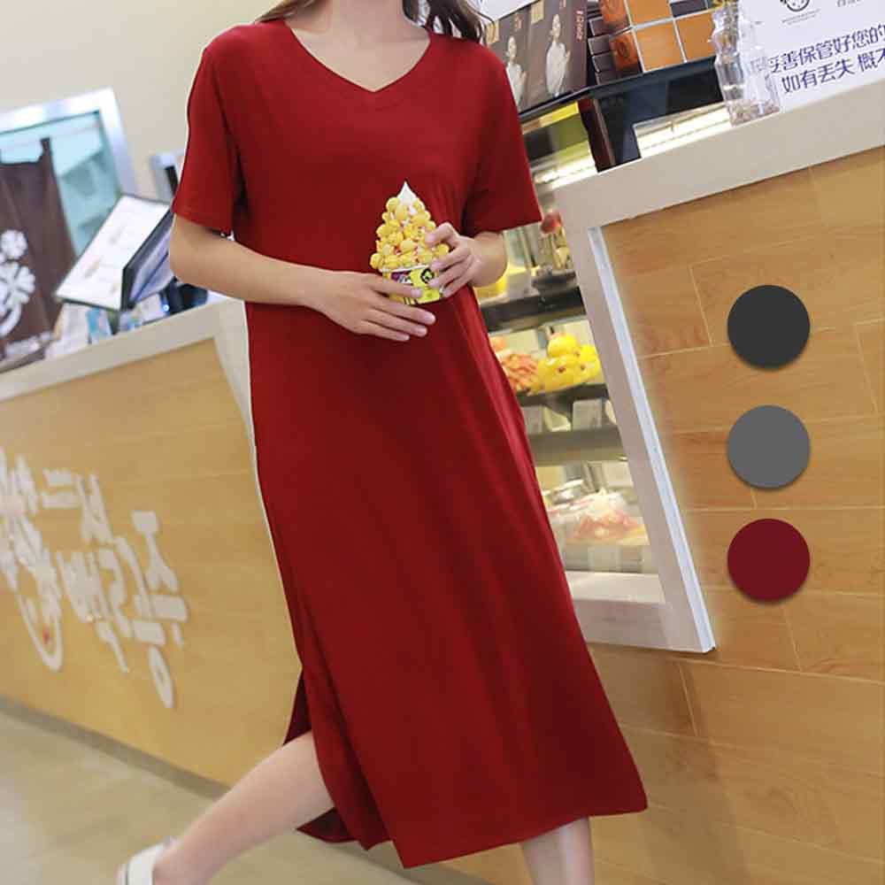 여름 원피스 홈 원마일 웨어 예쁜 드레스 잠옷 롱 A라인 오버핏LACH4837008 - 상품 이미지