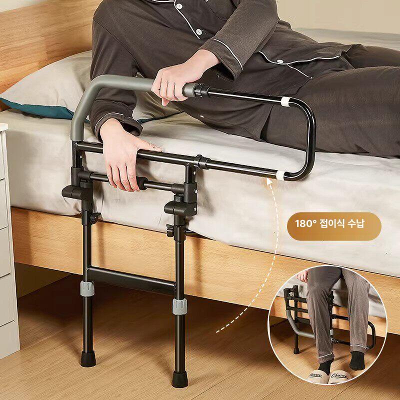 길이조절 안전가드 침대난간 접이식 높이 쿠션 침대가드 안전펜스 보조 지지대 칸막이 - 상세 이미지 5