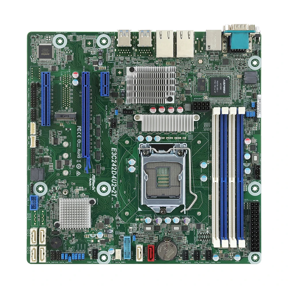 ASRock호환 서버 마더보드 C242 LGA1151 DDR4 지원 XeonE2100/E2200E3C242D4U2-2T