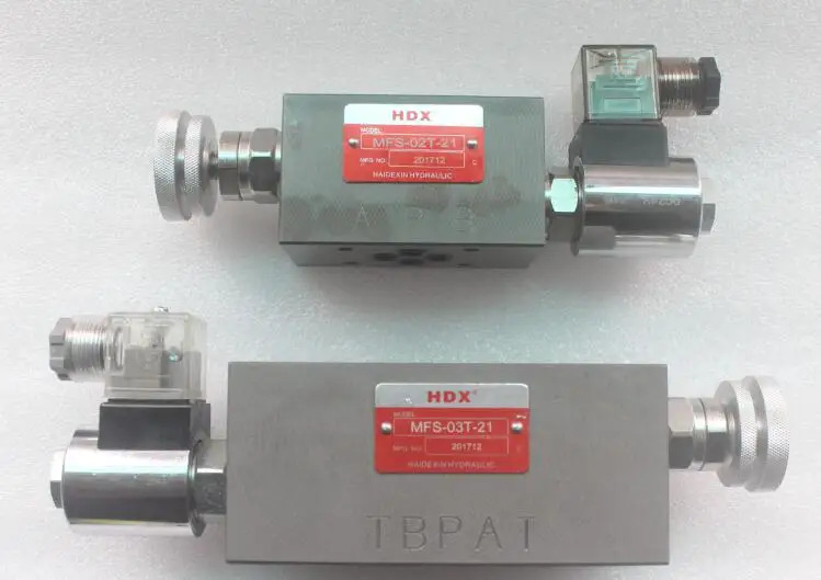 HDX 유압 솔레노이드 스로틀 밸브 mfs-02t-21 mfs-03t-21 HAIDEXIN