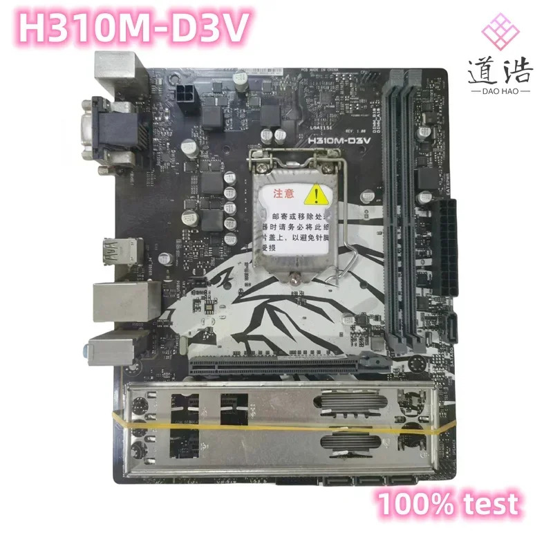 H310M-D3V 마더보드 PCI-E3.0 DVI USB3.1 USB2.0 SATA III LGA 1151 DDR4 마이크로 H310 메인보드 완전 작동 리퍼