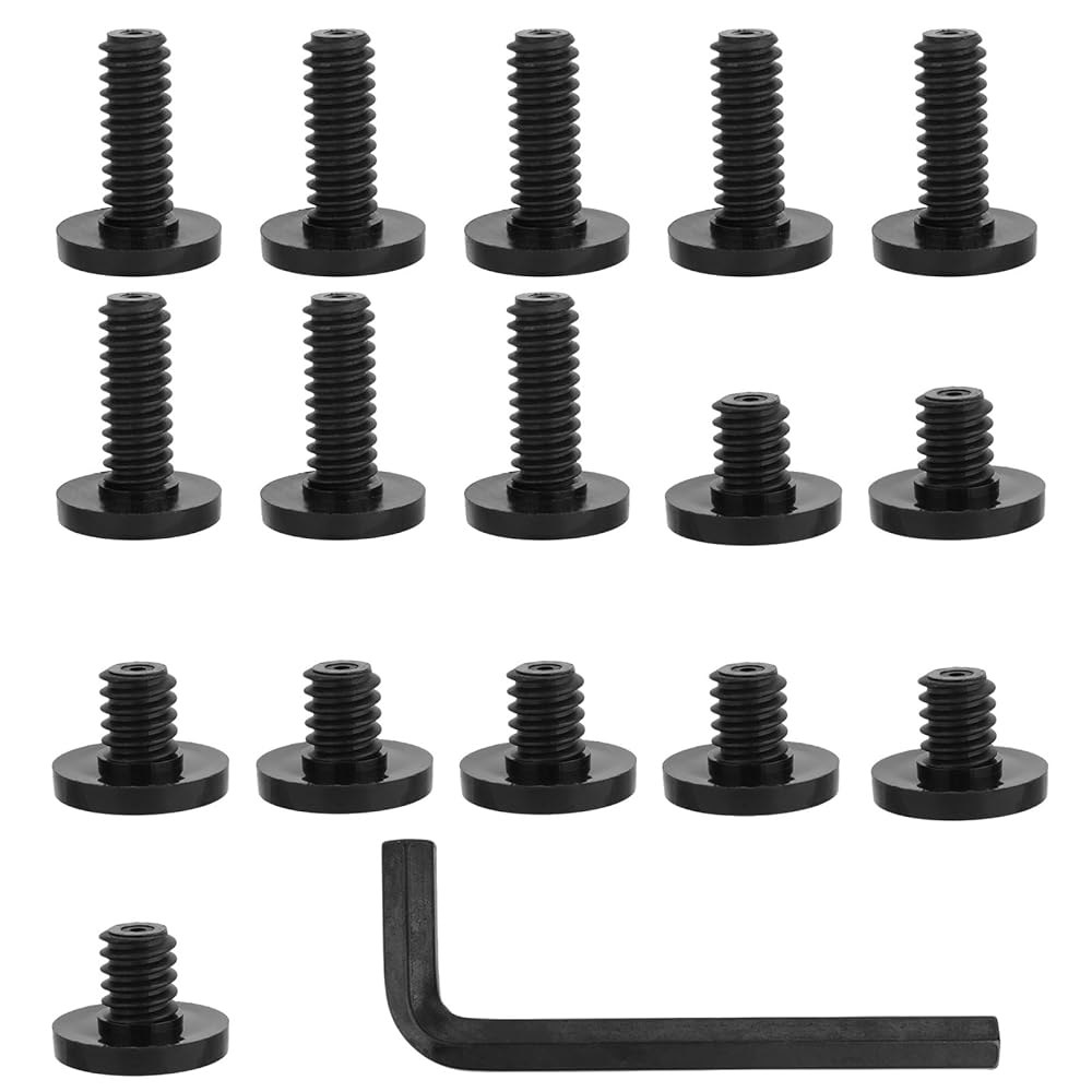 Suncast와 호환되는 16pcs 볼트, 블랙 롱 쇼트 볼트 교체 나사 부품 렌치로 쉽게 설치할 수 있는 Suncast용 저장 창고 액세서리 - 상품 이미지