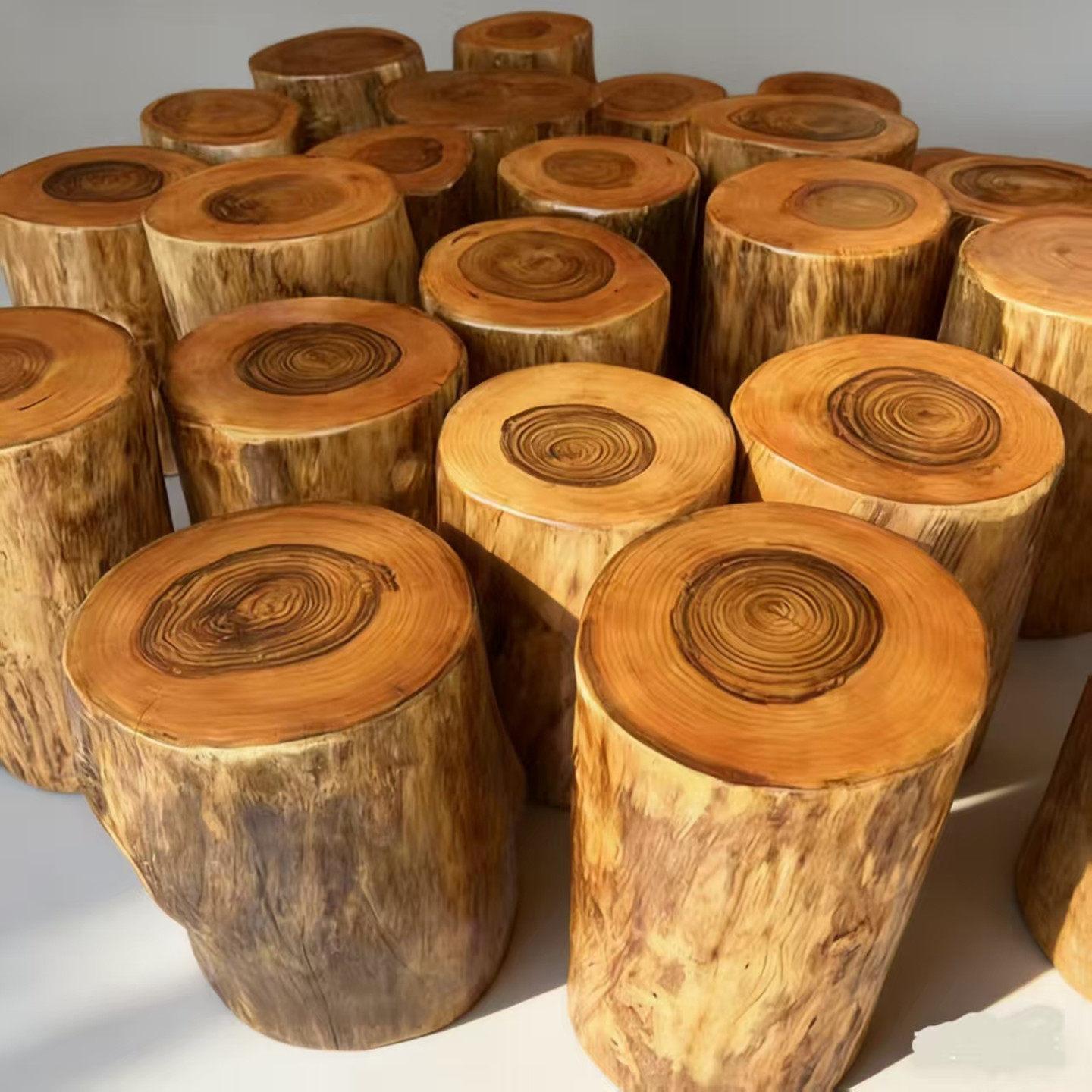 통나무 의자 스툴 빈티지 발받침대 원목 북유럽 호텔 천연 모서리 촬영 디자이너 - 상세 이미지 3