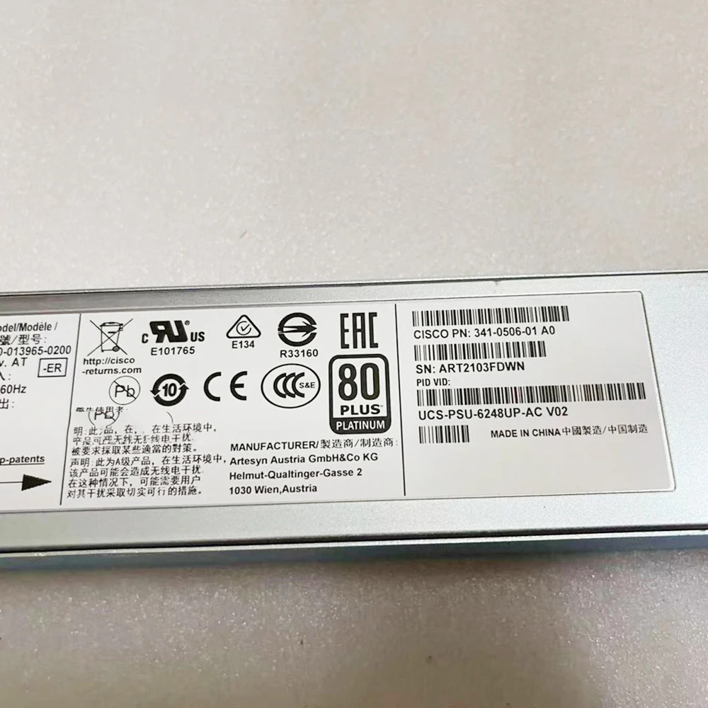 UCS-6248UP 시리즈 스위치리퍼되는 CISCO 전원공급장치341-0506-01 750W UCS-PSU-6248UP-AC