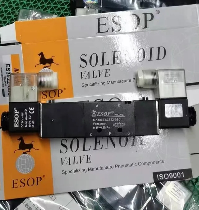 ESOP 솔레노이드 밸브 세트 프레스 0.15-0.8MPa E4V330-10C E3V210-08 ES3522-08C E4V310-10 E4V210 AC220V AC110V DC2