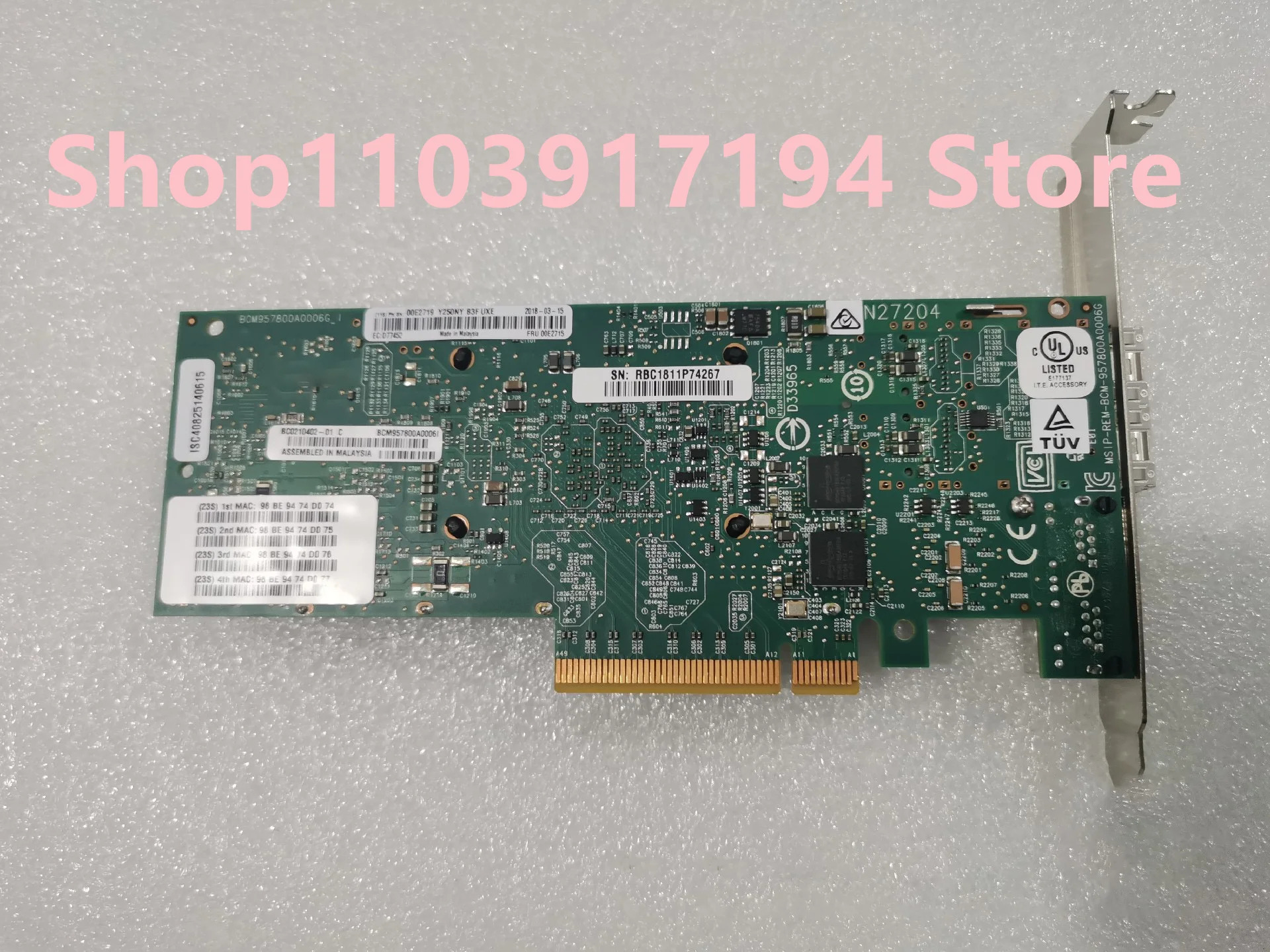 미니 컴퓨터기가비트 네트워크 카드 IBM 00E2865 EN0S EN0U EN0T 00E2715 00E2719