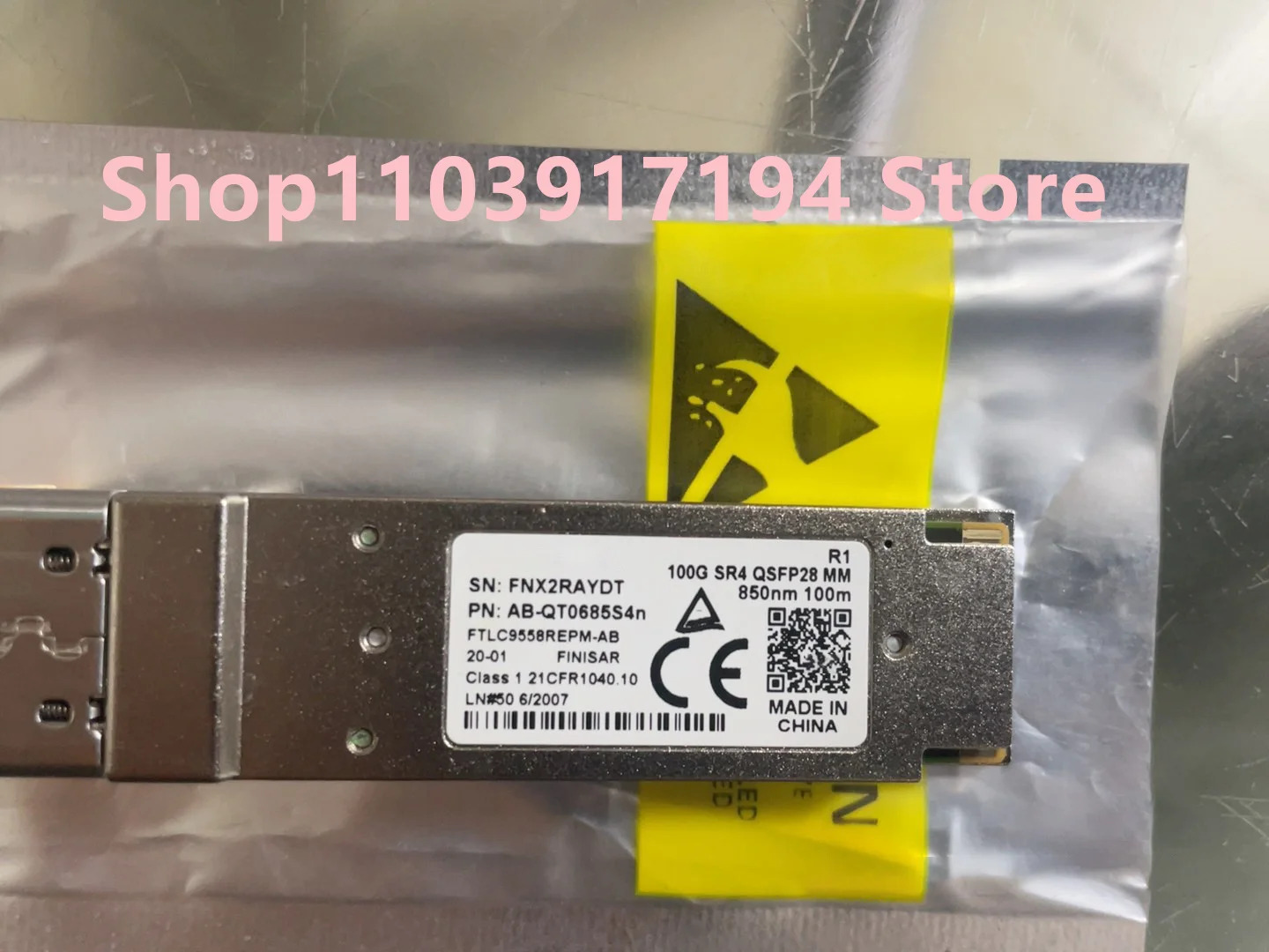 AliRransceiver 100G 트랜시버 모듈 SR4 QSFP28 850nm 100M FTLC9558REPM-AB