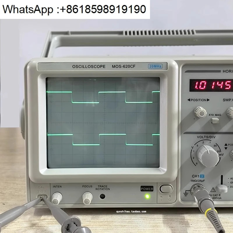 MOS-620CF 아날로그 오실로스코프 대역폭 20M 듀얼 트레스 채널6비트 주파수 측정기 포함