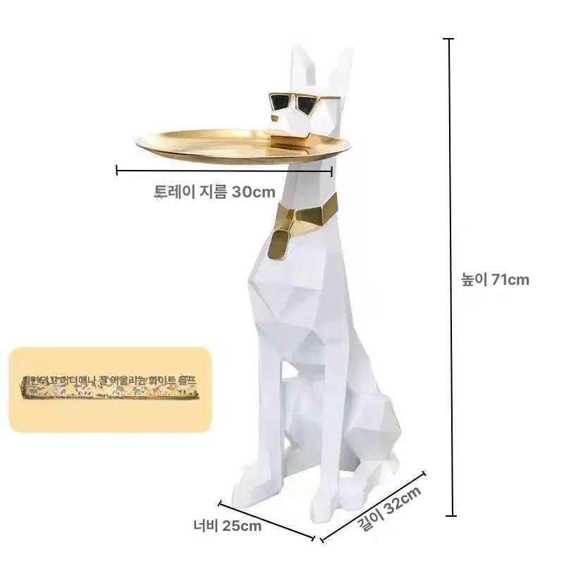 강아지 원목 키보관 트레이 테이블 반려견 거실 인테리어 소품 포인트 장식장 - 상세 이미지 2