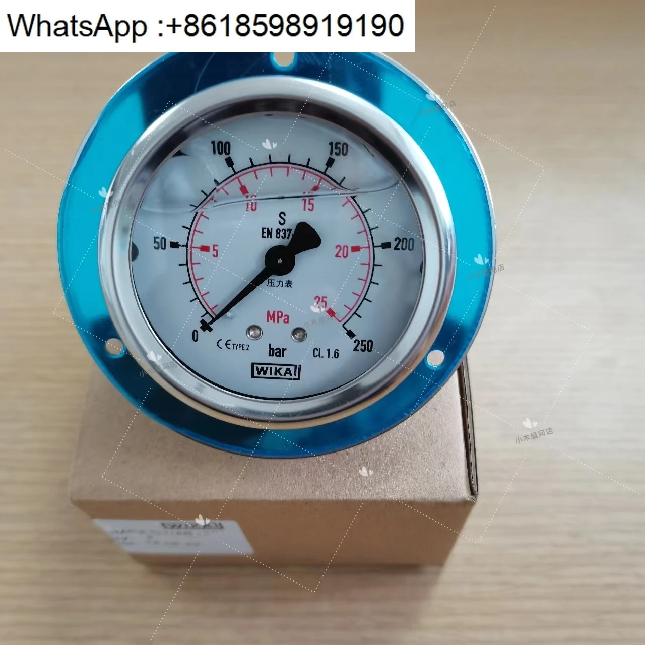 기계식 압력 게이지 213.53.063 0-25MPA 0-250bar 축 밴드 에지