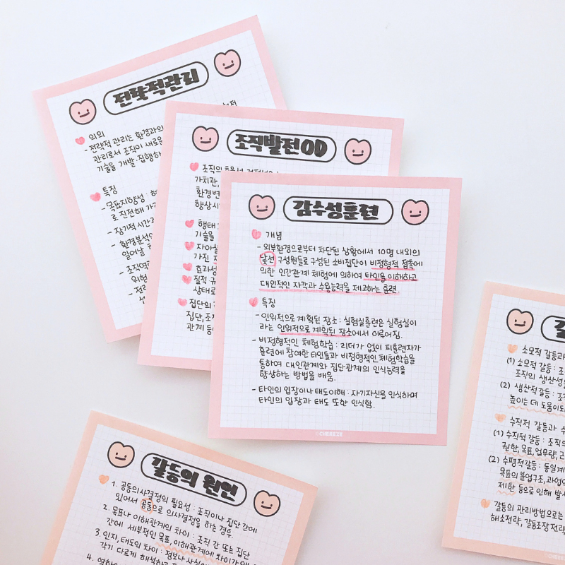 치이즈샵 떡메모지 소떡메 피식 모눈 100매 캐릭터 예쁜 공시생 메모지 그리드 메모장 미니 - 상품 이미지