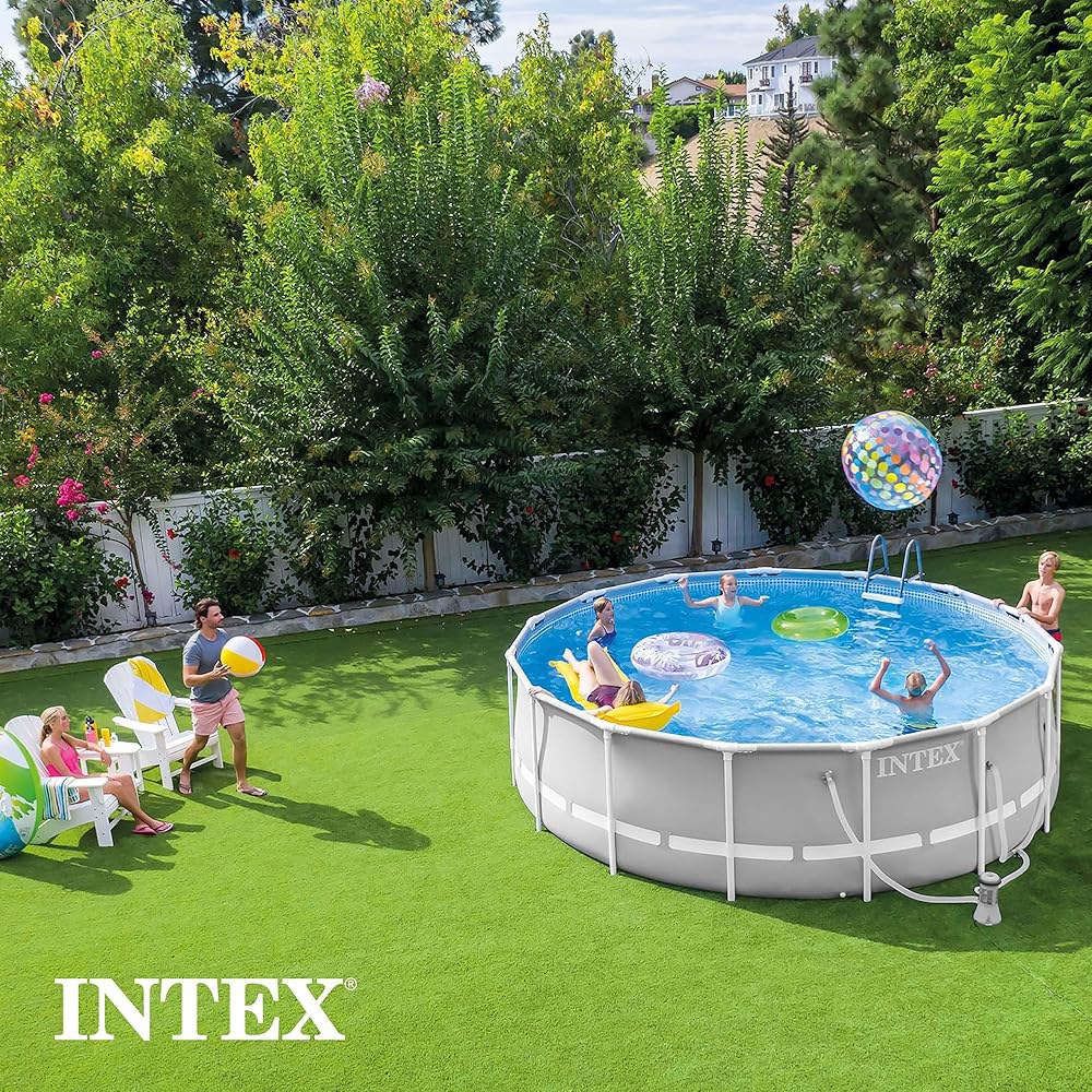 INTEX 26701EH 프리즘 프레임 프리미엄 지상 수영장 세트 10피트 x 30인치 u2013에 330 GPH 카트리지 필터 펌프 u2013 초강력 펑크 방지 녹 1185갤런 - 상세 이미지 2