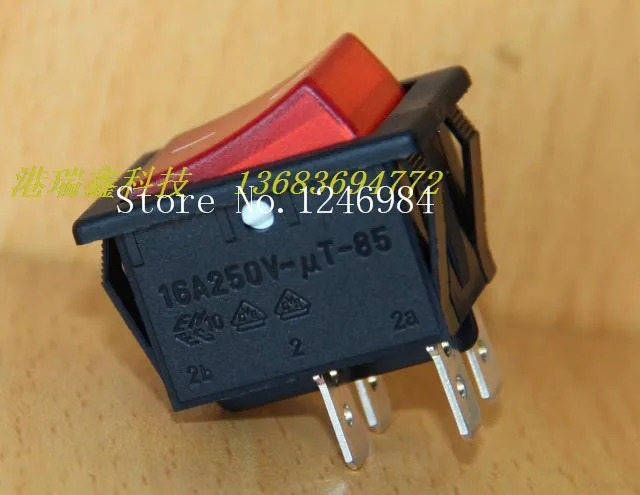 SAJEC 전원 스위치 로커 블랙 에지 JS-608R JS608R 다리 220V 이조명 녹색 RED 4 피트 6 피트-50p