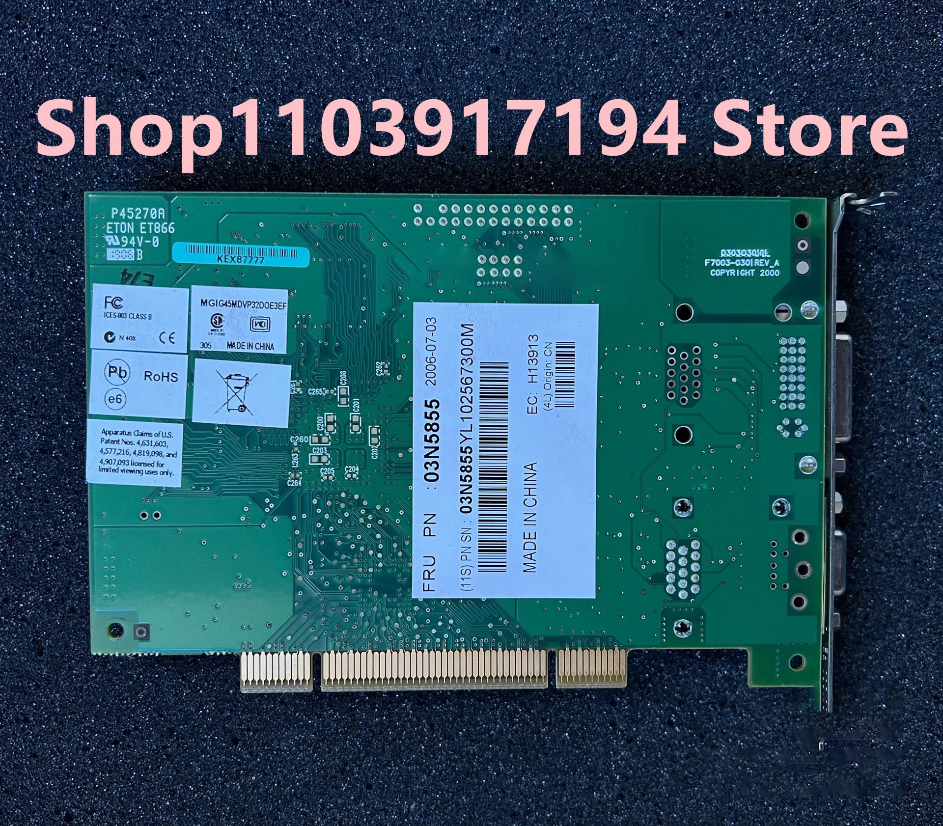 VGA-DVI 미니 컴퓨터 그래픽 카드 IBM 03N5855 1980 PCI 어댑터