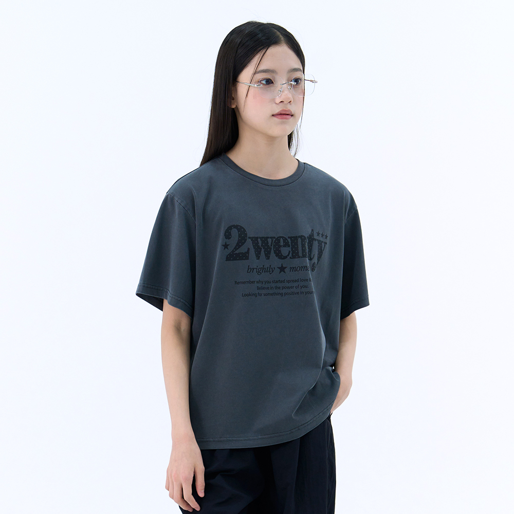 더데이걸 도트 레터 박시 반팔티 TGRA26315 - 상세 이미지 2