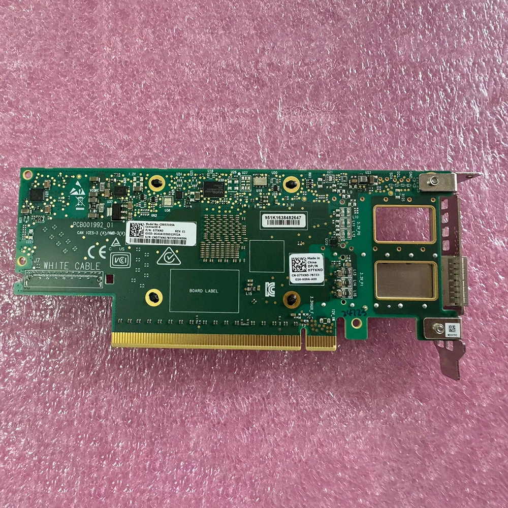 Mellanox CX653105ADELL 07TKND 100G 기가비트 듀얼 포트 네트워크 카드 ConnectX-6