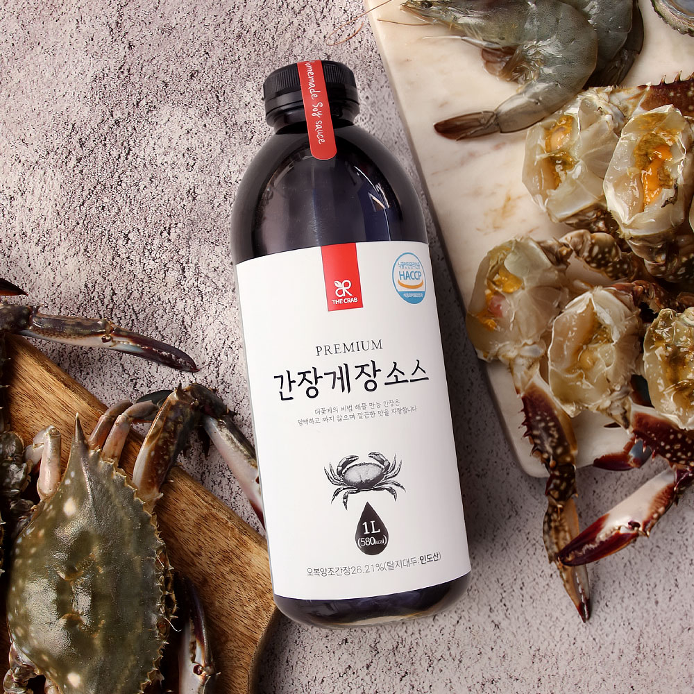 더꽃게 DIY 간장게장 간장 소스 1L 꽃게장 새우장 전복 연어 해물전용 만능소스 상품 이미지