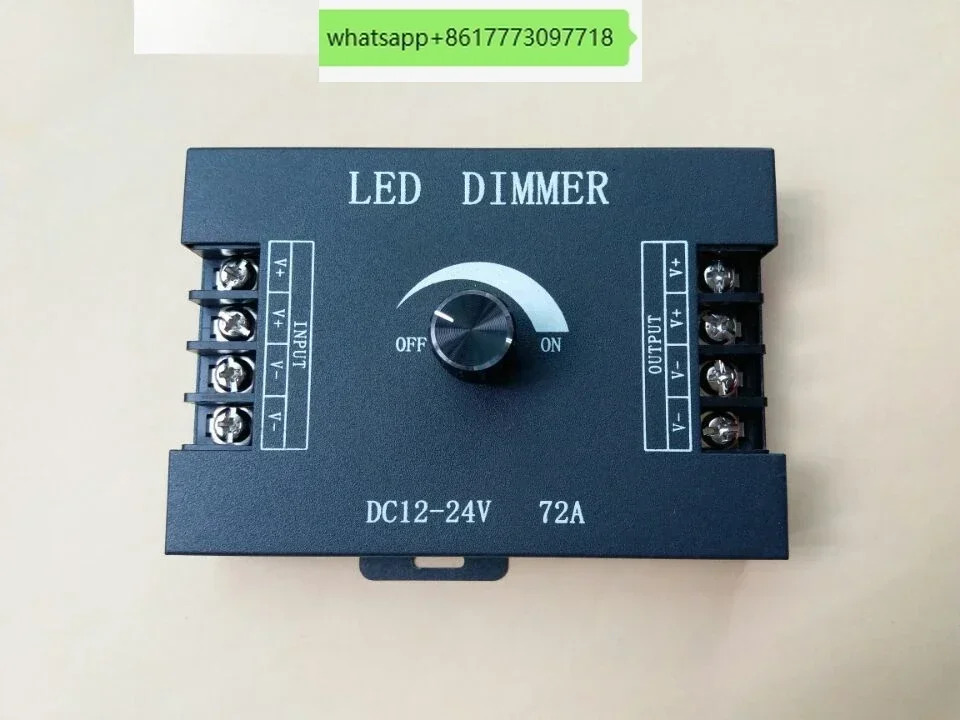 LED 조광기 회전식 수동 단색 라이트 바/무단계 조광 스위치모듈 12V24V 고전력 72A 포함