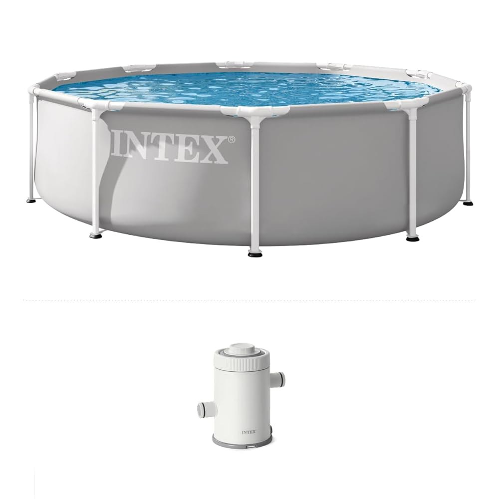 INTEX 26701EP 10피트 X 30인치 프리즘 프레임 프리미엄 지상 수영장 세트, 필터 펌프 포함 - 상품 이미지