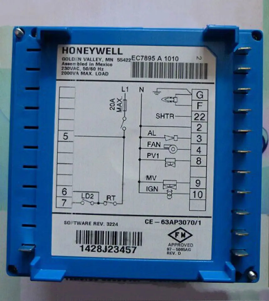 Honeywell EC7895 A 1010 버너 컨트롤 신 급송 선박 EC7895A1010