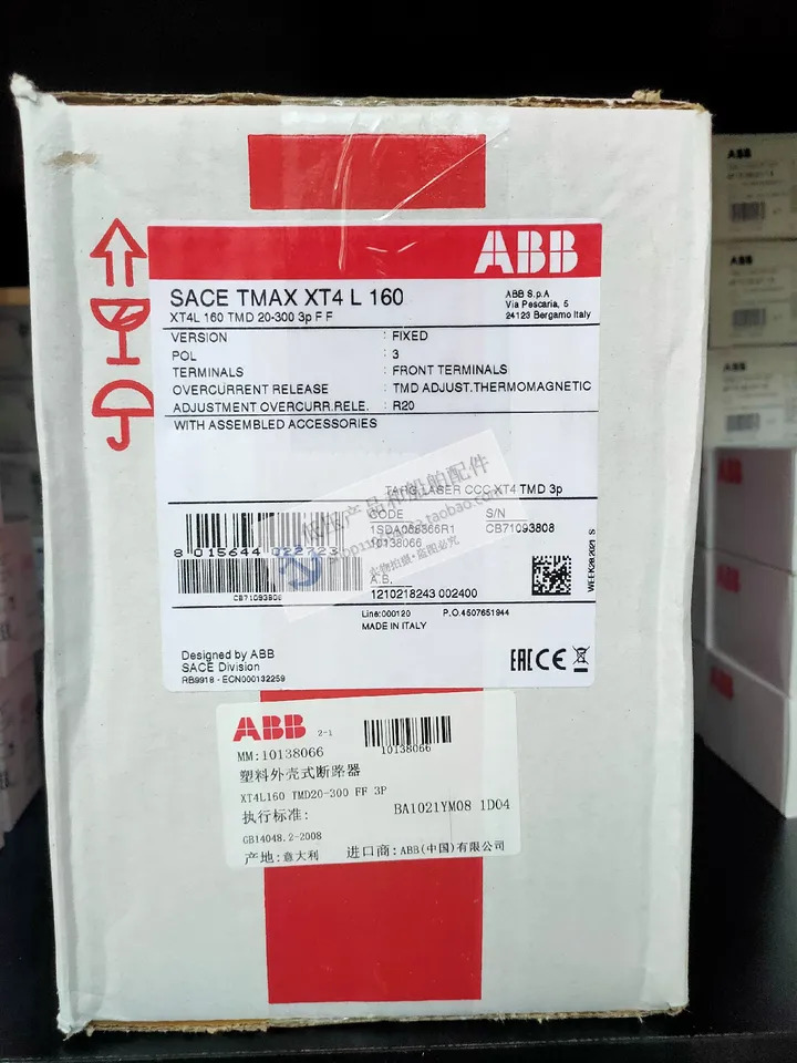 오리지널 ABB XT 시리즈 몰드 케이스 회로차단기 XT4L160x 20 32 40 50 63/80 3P 신