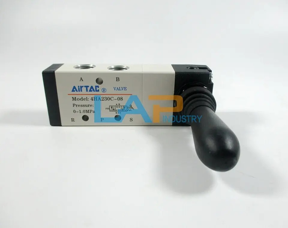 AirTAC 4HA230C-08 수동 밸브 3위치 5방향 레버 0 0.8MPa신