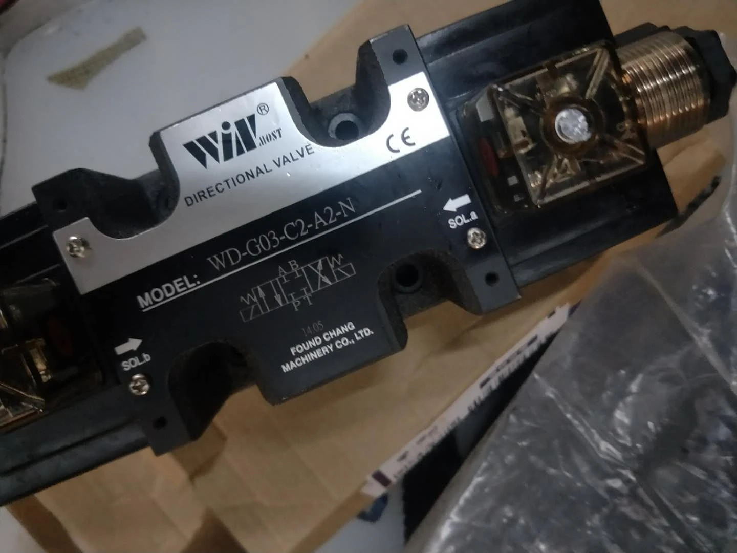 Win 유압 솔레노이드 밸브 방향 모델 WD-G03-C2-A2-N Chana Machinery CO LTD