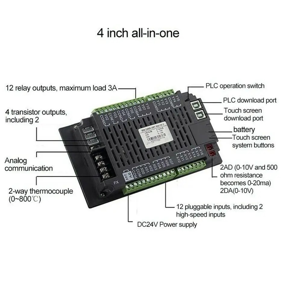 HMI 터치 스크린 PLC 컨트롤러 산업프로그래밍 가능로직 5 인치