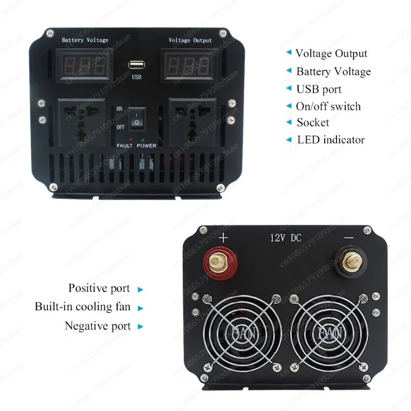 순수 사인파 인버터 전력 변환기 DC 12V 24V-AC 220V EU UN 50HZ 60HZ 표준 3000W/6000W
