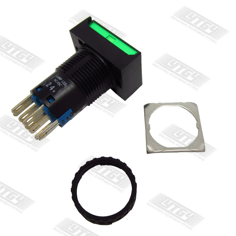 일본 용수철 IDEC 조명 푸시 버튼 스위치 AL6M-A24 AL6H A24 x C 직원형 자동 잠금 2a2B DC24V-10pcs 16mm