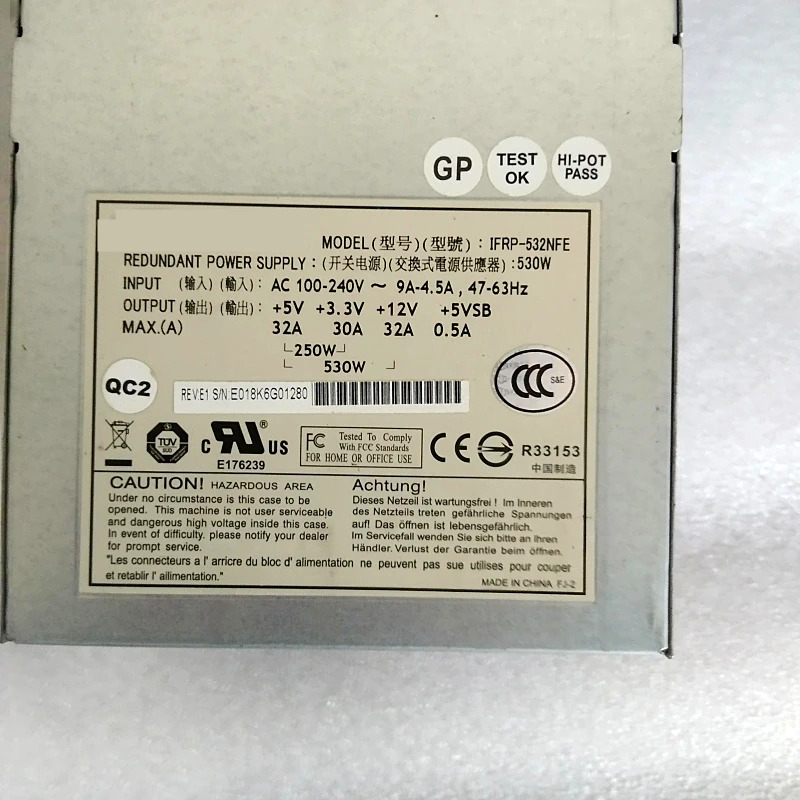 Etasis 9273EC PSU 530W 전원공급장치 IFRP-532NFE IFRP-532NF 신