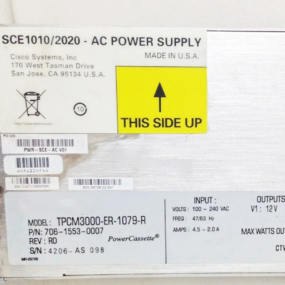 TPCM3000-ER-1079-R 시스코 산업장비전원공급장치 PWR-SCE-AC/DC SCE1010/