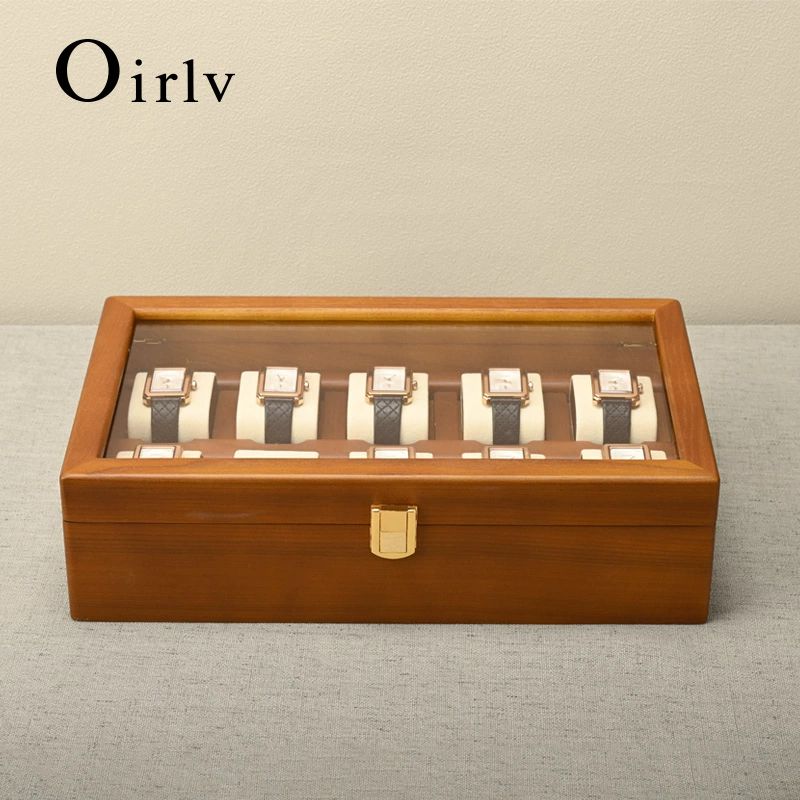 10구 시계케이스 원목 수납 고급 거치대 보관 시계함 상자 손목시계 악세사리 - 상세 이미지 2